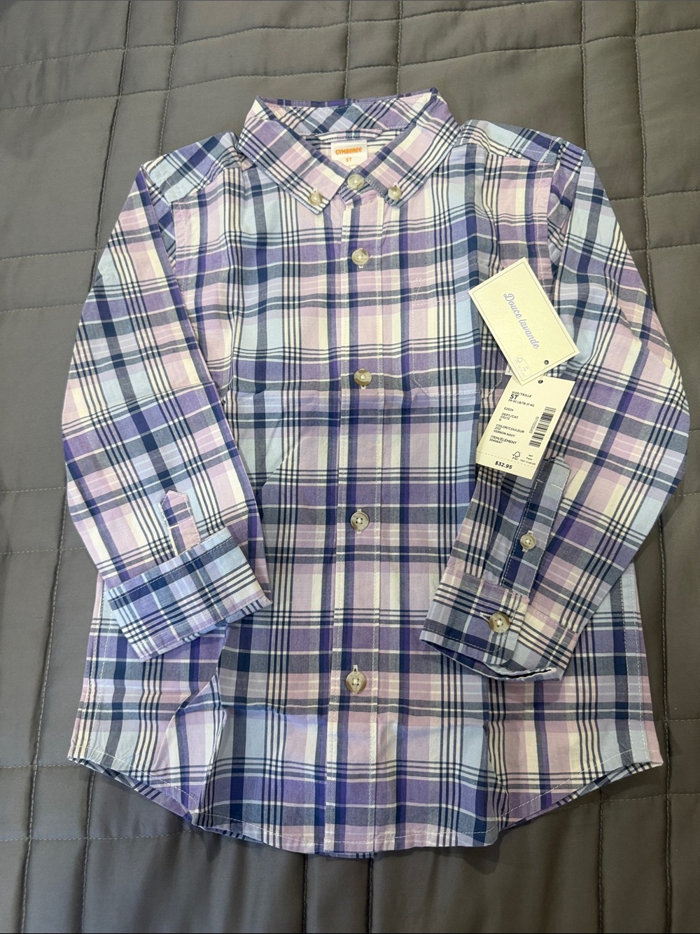 Gymboree Plaid Button-Down Shirt - Navy & Purple